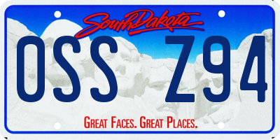 SD license plate 0SSZ94