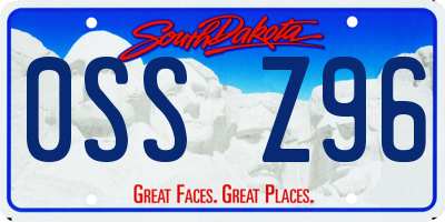 SD license plate 0SSZ96