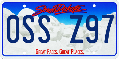 SD license plate 0SSZ97
