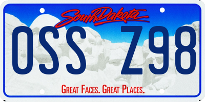 SD license plate 0SSZ98