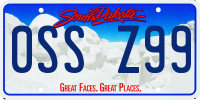 SD license plate 0SSZ99