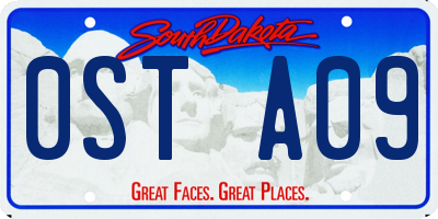 SD license plate 0STA09