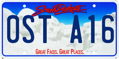 SD license plate 0STA16