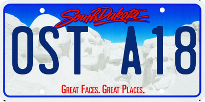 SD license plate 0STA18