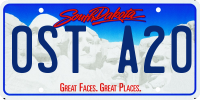 SD license plate 0STA20