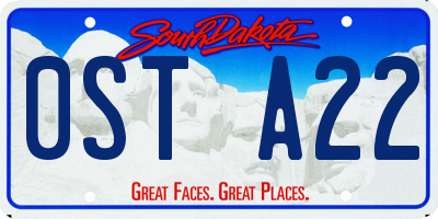 SD license plate 0STA22