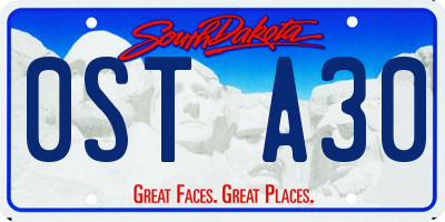 SD license plate 0STA30