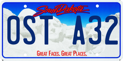 SD license plate 0STA32