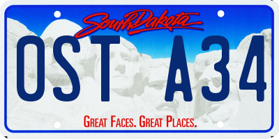 SD license plate 0STA34