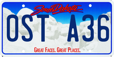 SD license plate 0STA36