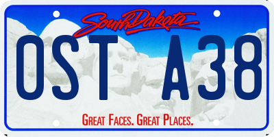SD license plate 0STA38