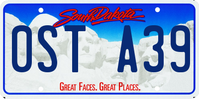 SD license plate 0STA39