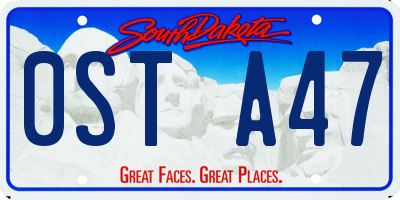 SD license plate 0STA47