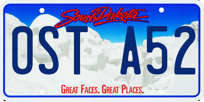 SD license plate 0STA52