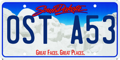 SD license plate 0STA53