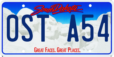 SD license plate 0STA54