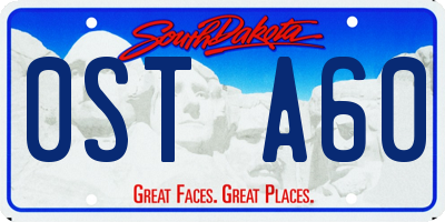 SD license plate 0STA60