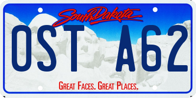 SD license plate 0STA62