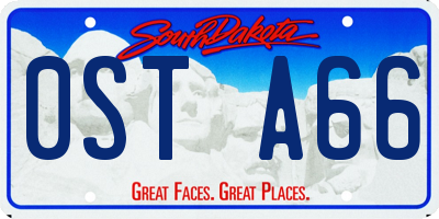 SD license plate 0STA66