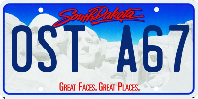 SD license plate 0STA67