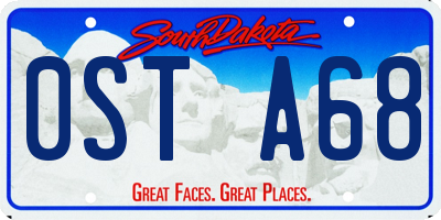 SD license plate 0STA68