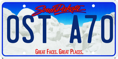 SD license plate 0STA70