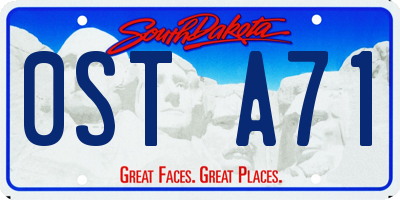 SD license plate 0STA71