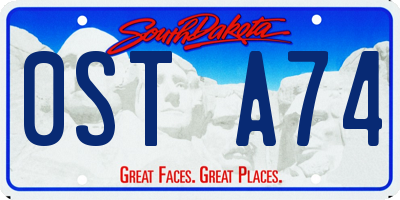 SD license plate 0STA74