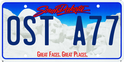 SD license plate 0STA77