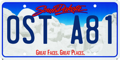 SD license plate 0STA81