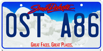 SD license plate 0STA86
