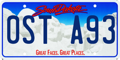 SD license plate 0STA93