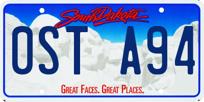 SD license plate 0STA94