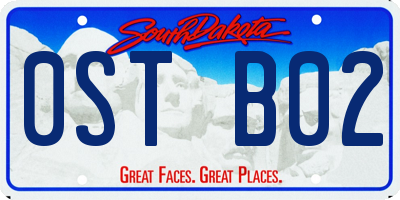SD license plate 0STB02