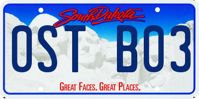 SD license plate 0STB03