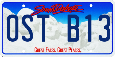 SD license plate 0STB13