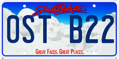 SD license plate 0STB22
