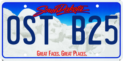 SD license plate 0STB25