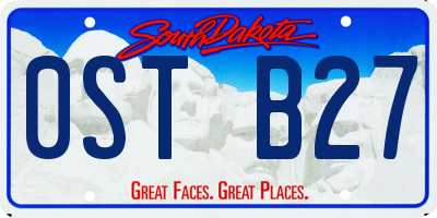 SD license plate 0STB27