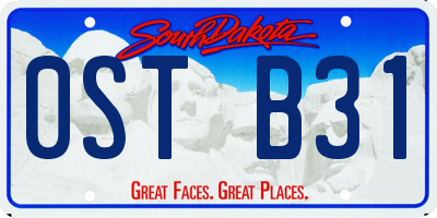 SD license plate 0STB31