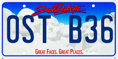 SD license plate 0STB36