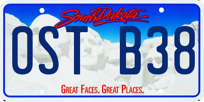 SD license plate 0STB38