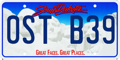 SD license plate 0STB39