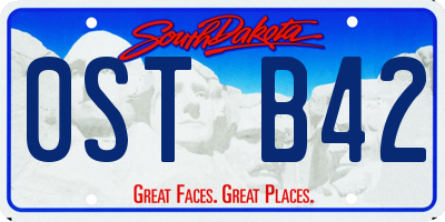 SD license plate 0STB42