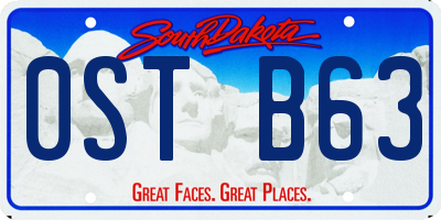 SD license plate 0STB63
