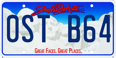 SD license plate 0STB64
