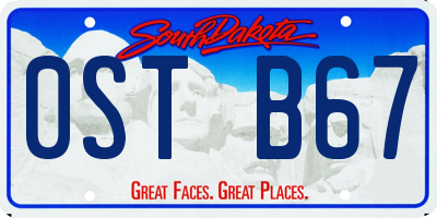 SD license plate 0STB67
