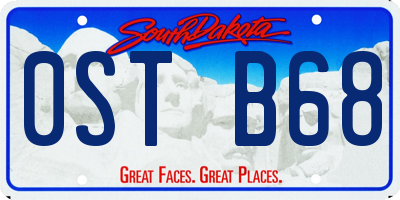 SD license plate 0STB68