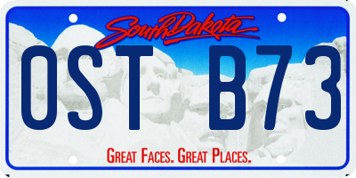 SD license plate 0STB73