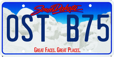 SD license plate 0STB75
